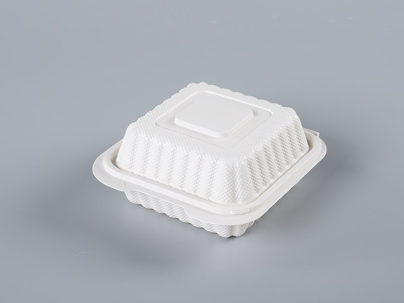 16 White 225(6inch) / 18oz PP Hinger Container - Image 1